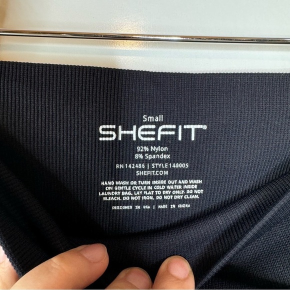 Shefit Black Crossover Waist Seamless Compression Leggings Size Small - Picture 8 of 8